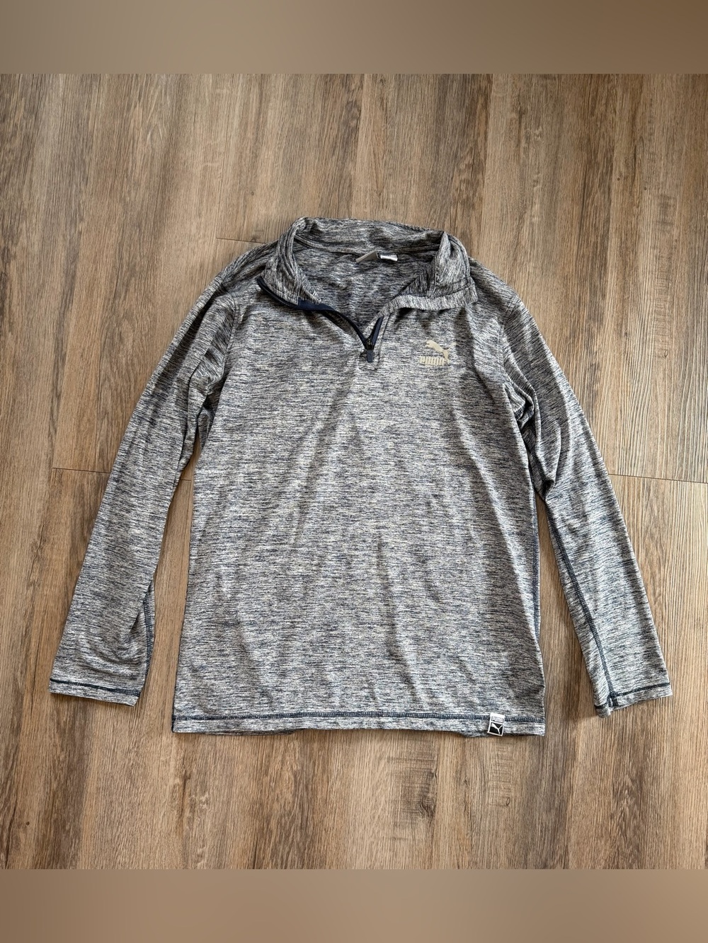 Puma Athletic Long Sleeve Heather Navy Pullover Quarter Zip Boy’s Size XL 18-20